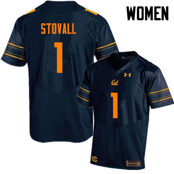 Women #1 Melquise Stovall Cal Bears (California Golden Bears College) Football Jerseys Sale-Navy